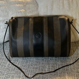 333.  Fendi Pequin Striped Shoulder Bag with COA